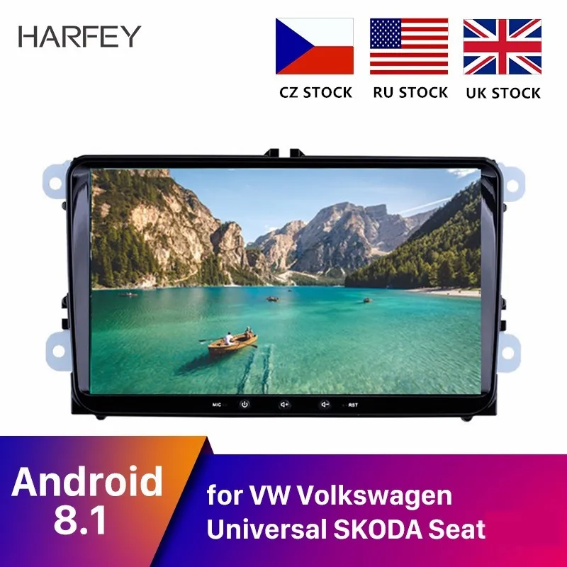 Harfey Android 8 1 2Din автомобильный Радио GPS авто мультимедийный плеер для