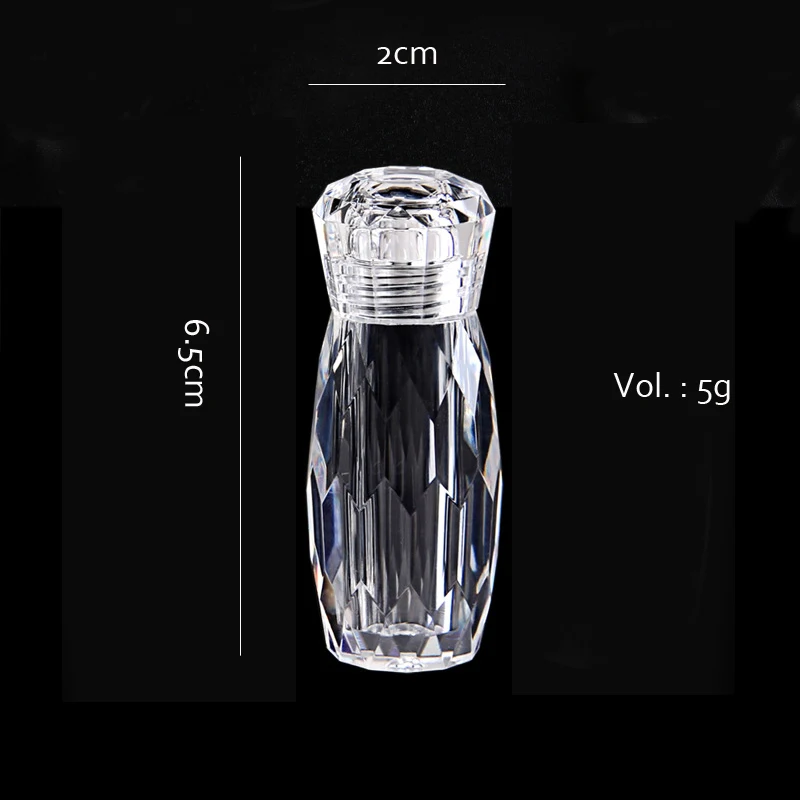 

5g Empty Storage Container Nail Art Decoration Caviar Beads Glitter Sequins Storage 2*6.5cm Clear Organizer Bottle Makeup Tools