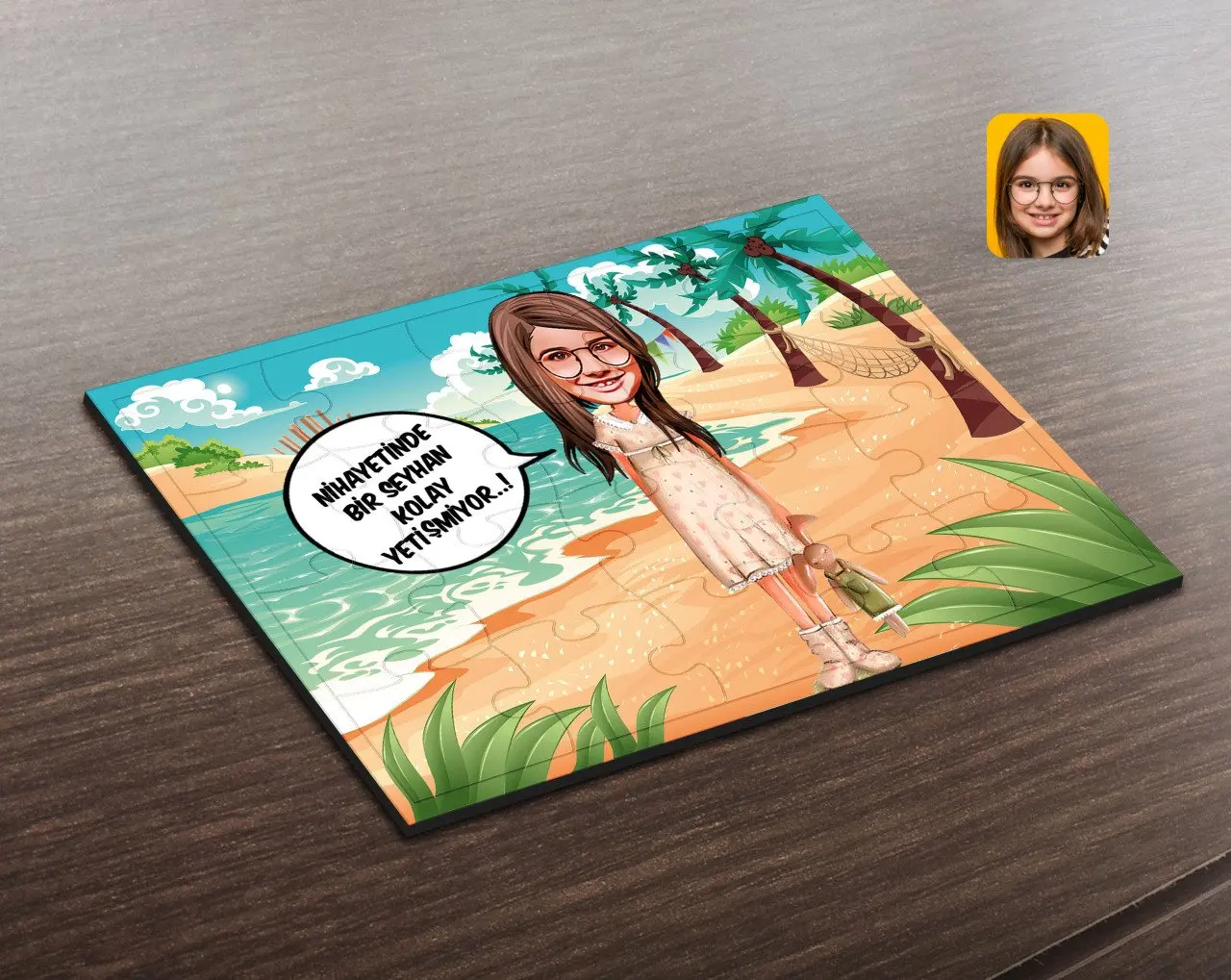 

Персонализированный женский ребенок легко растущий карикатура деревянный пазл-1