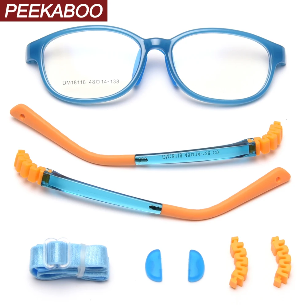 

Peekaboo pink silicone kids glasses optical square blue light blocking girls optical glasses frame for children gifts for boy