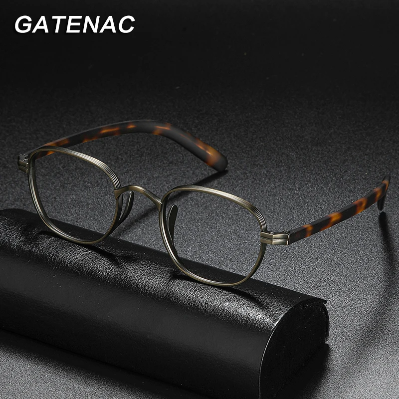 

Vintage Acetate Titanium Eyeglasses Frame Men Luxury Retro Square Prescription Optical Glasses Frame Women Myopia Eyewear Male