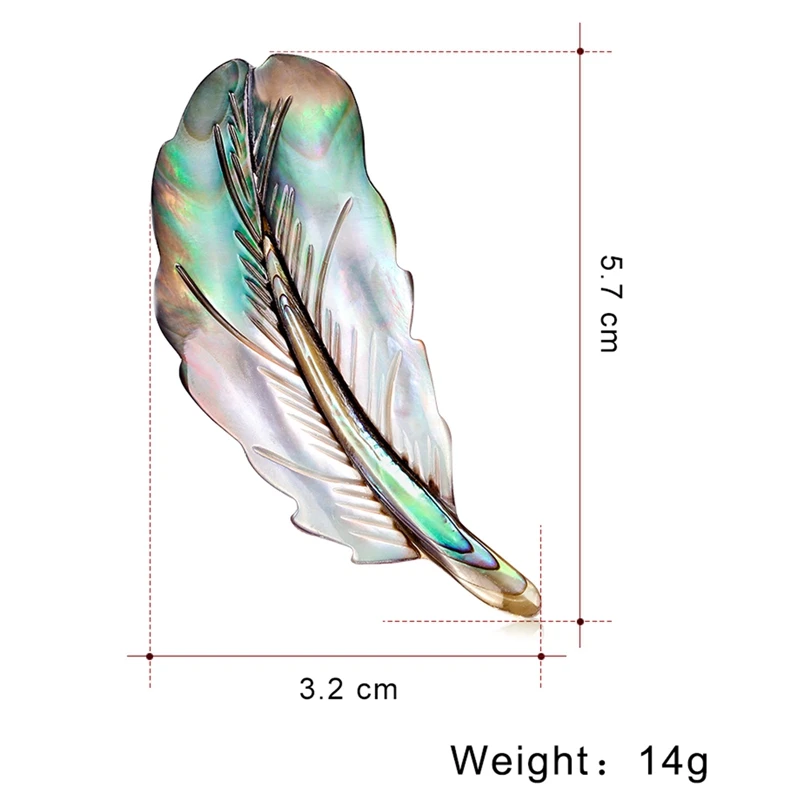 

Hot Fashion Natural Abalone Shell Feather Brooches Clothes Sweater Corsage Pins Brooch Enamel Pin Brooches For Women Wholesale
