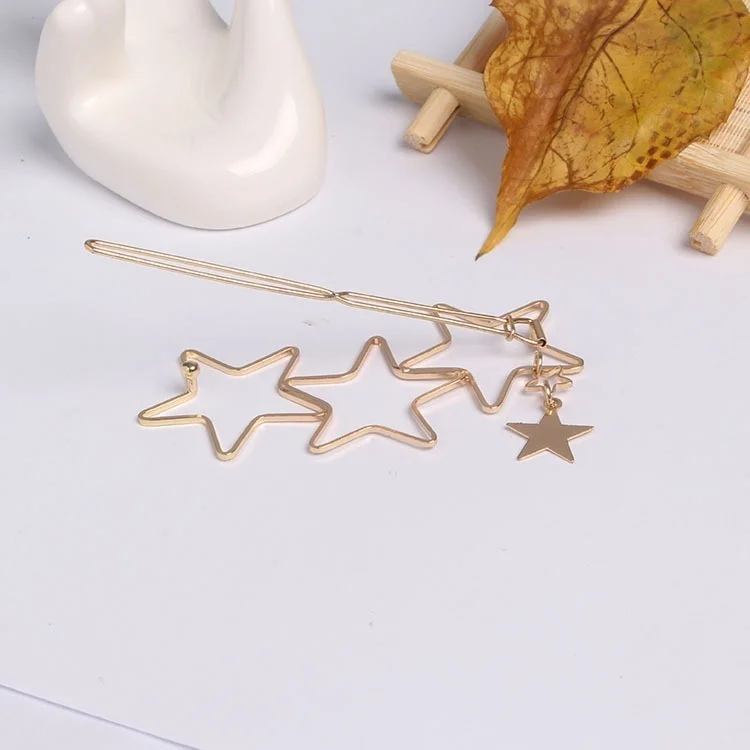 Новые модные аксессуары для волос полые пятиконечные звезды заколка | Красота и