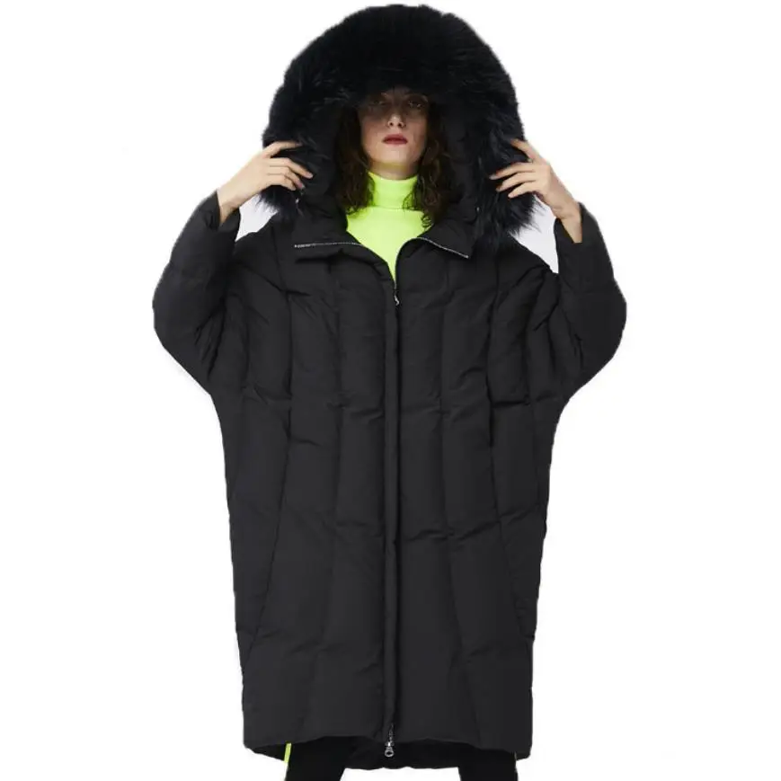 

Wholesale Anti-season promotion big real fur hooded warm down jacket female hooded white goose down coat for cold weather wq2270