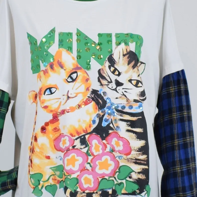 Женская рубашка с длинными рукавами контрастного цвета Осенний джемпер