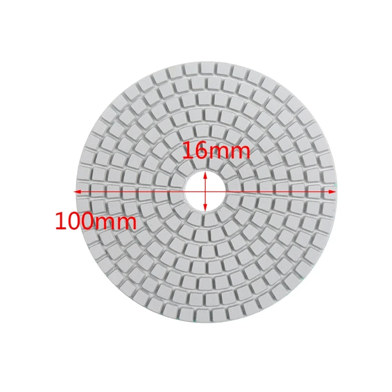 

8/9pcs Diamond Polishing Pads 4 Inch Wet/Dry Set for Granite Stone Grinding Disc M17E