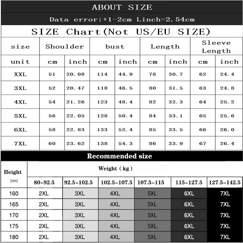 

2019 New tide Brand Large size XXL-7XL Casual Cotton Shirt Autumn and Winter Loose Top Suitable for Men's Weight of 140kg