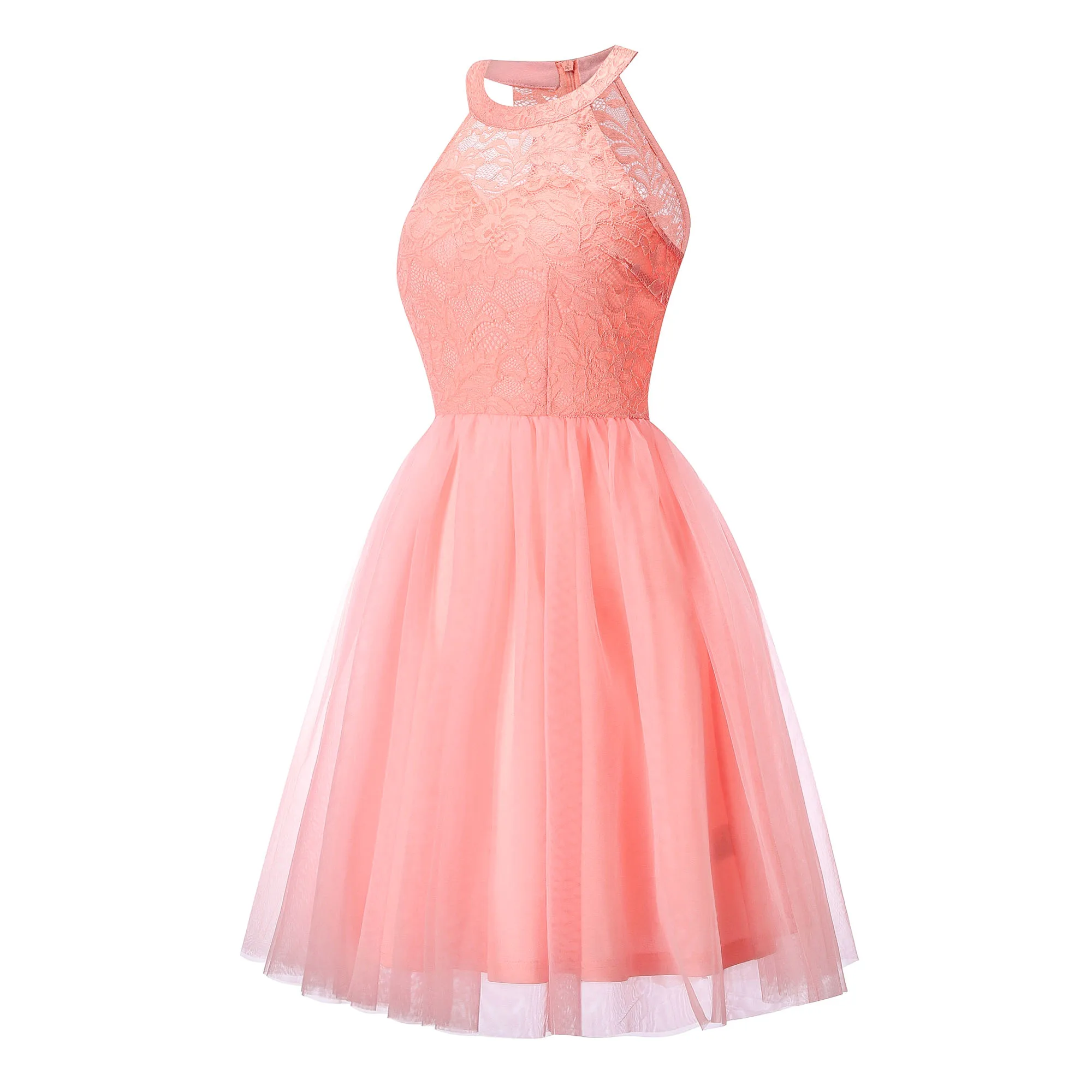 Женское винтажное шифоновое платье без рукавов с цветочным кружевом|Женские