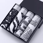 Трусы-боксеры мужские с мультяшным рисунком, модал, удобные пикантные трусы для подростков, 4 шт.компл.