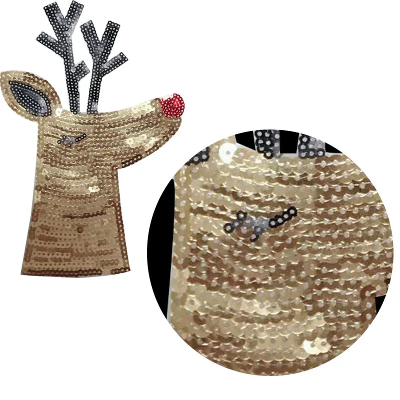 Железные нашивки с большими блестками одежда может использоваться в джинсах и