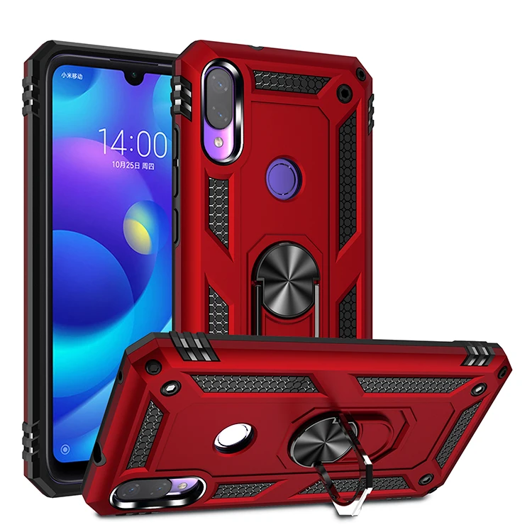 

Phone Case For Xiaomi Redmi Note 7 7A 8 8A K20 8T 9 9T A3 Play CC9 SE Lite Pro CC9E Shockproof Armor Finger Ring Holder Cover