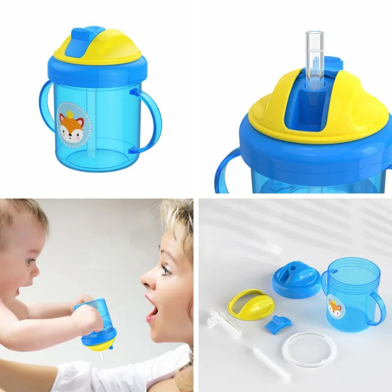 Bobora-taza de agua potable de dibujos animados para ni&ntilde;os, botella de paja, accesorio de alimentaci&oacute;n, 500ML, nuevo-4