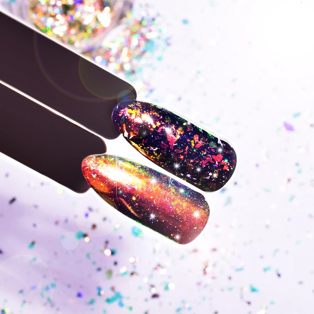BeautyBigBang, 0,2 г, хамелеон, лак для ногтей, неровные блестки, порошок кораллового цвета, блестки, маникюрные украшения ногти, блестки