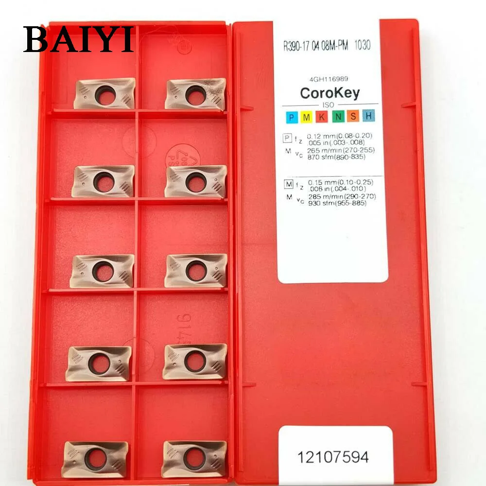 

10PCS Carbide Inserts cutting tools R390-170408M-PM 1030 cnc tungsten carbide milling blade inserts