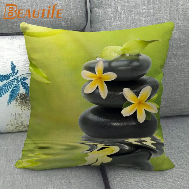 Наволочка из хлопка и льна 45 х45 см | Дом сад