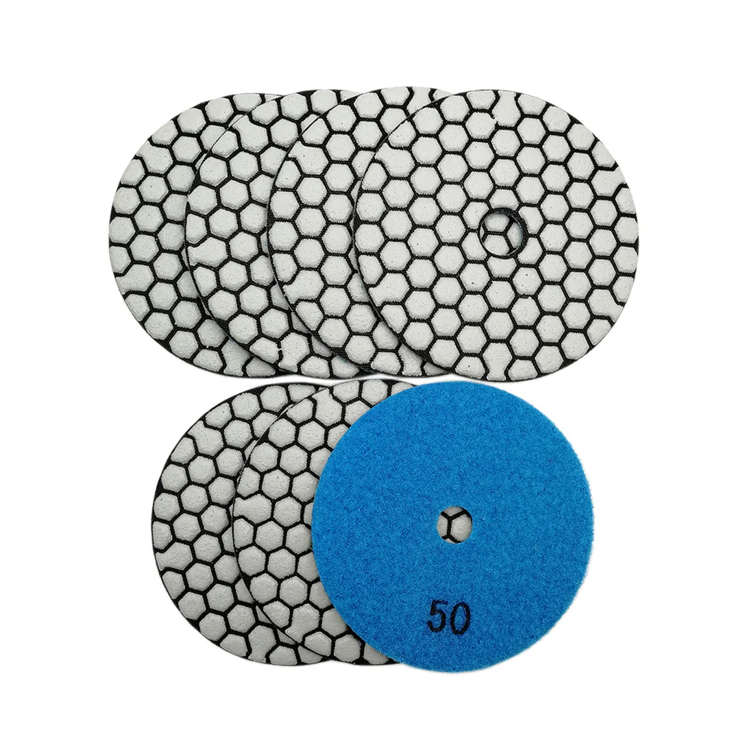 

SHDIATOOL Diamond Polishing Pads 7pcs Grit #50 4inches Dry Dia100MM 4'' Granite Marble Stone Flexible Sanding Disk Polisher Disc