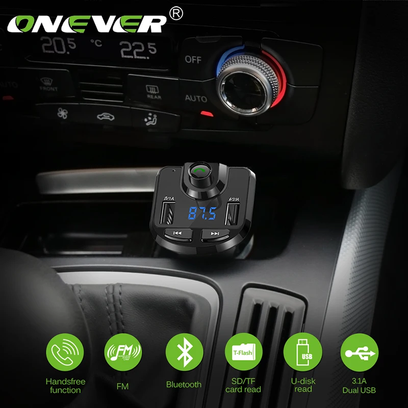 Беспроводной Bluetooth fm передатчик Onever mp3 плеер громкая связь автомобильный диск 5 В/3