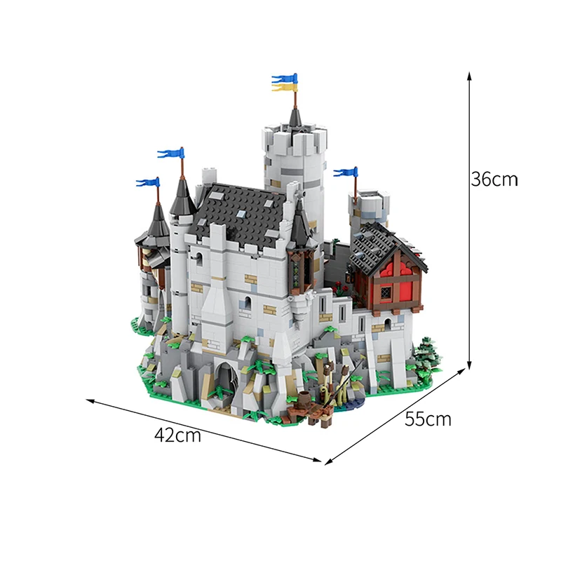 MOC City Germany Medieval Lowenstein Castle Building Blocks Home Decoration Defensive Architecture Bricks Model Children Toys | Игрушки и