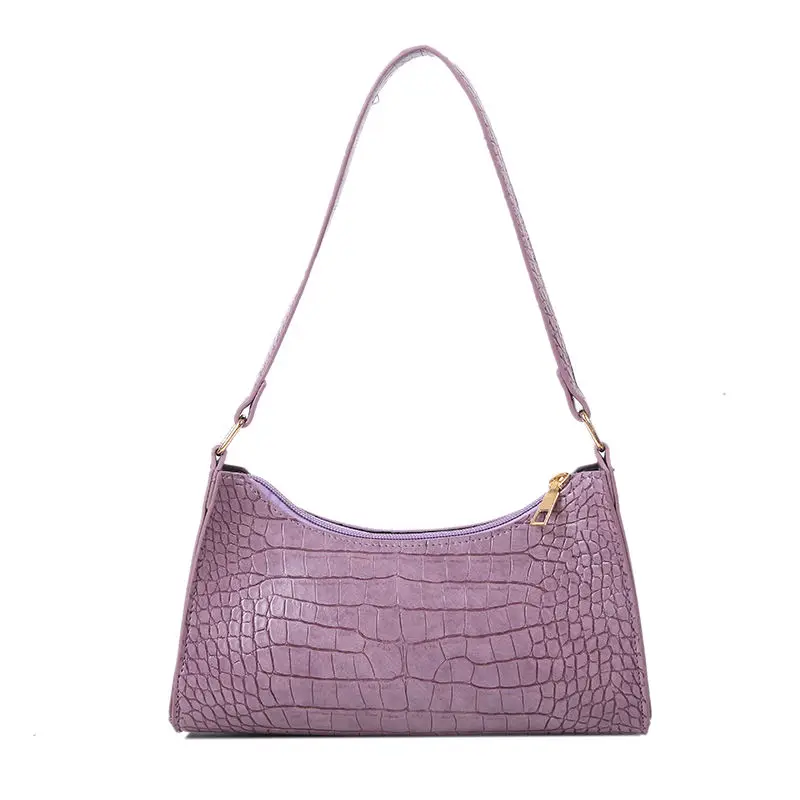 

Retro Design Simple Female Underarm Shouler Bags New Crocodile Pattern Women Handbags Ladies PU Leather Armpit Bags