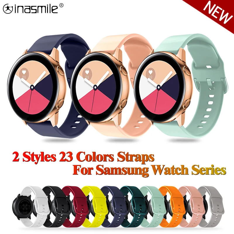 

Ремешок силиконовый для Samsung Galaxy watch 3 41 мм 45 мм 42 мм 46 мм Gear S2, спортивный браслет для Samsung active 2 40 мм 42, 20 мм 22 мм