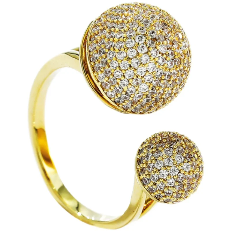 

light ring rotation little planet luxury niche design delicate girl fashion open ring finger ring can be adjusted