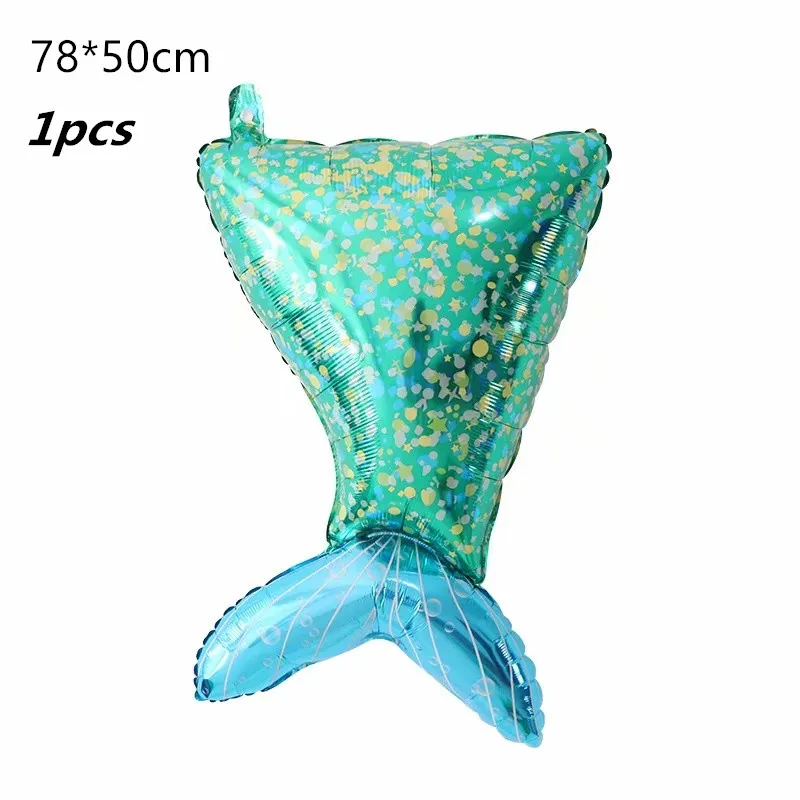 1pcs foil balloon 10 шт. Русалочка бумажная Конфета попкорн Подарочная коробка Висячие десертные сумки подарки для девочек на свадьбу День рождения вечерние украшения Русалочки - Цвет: 1pcs foil balloon