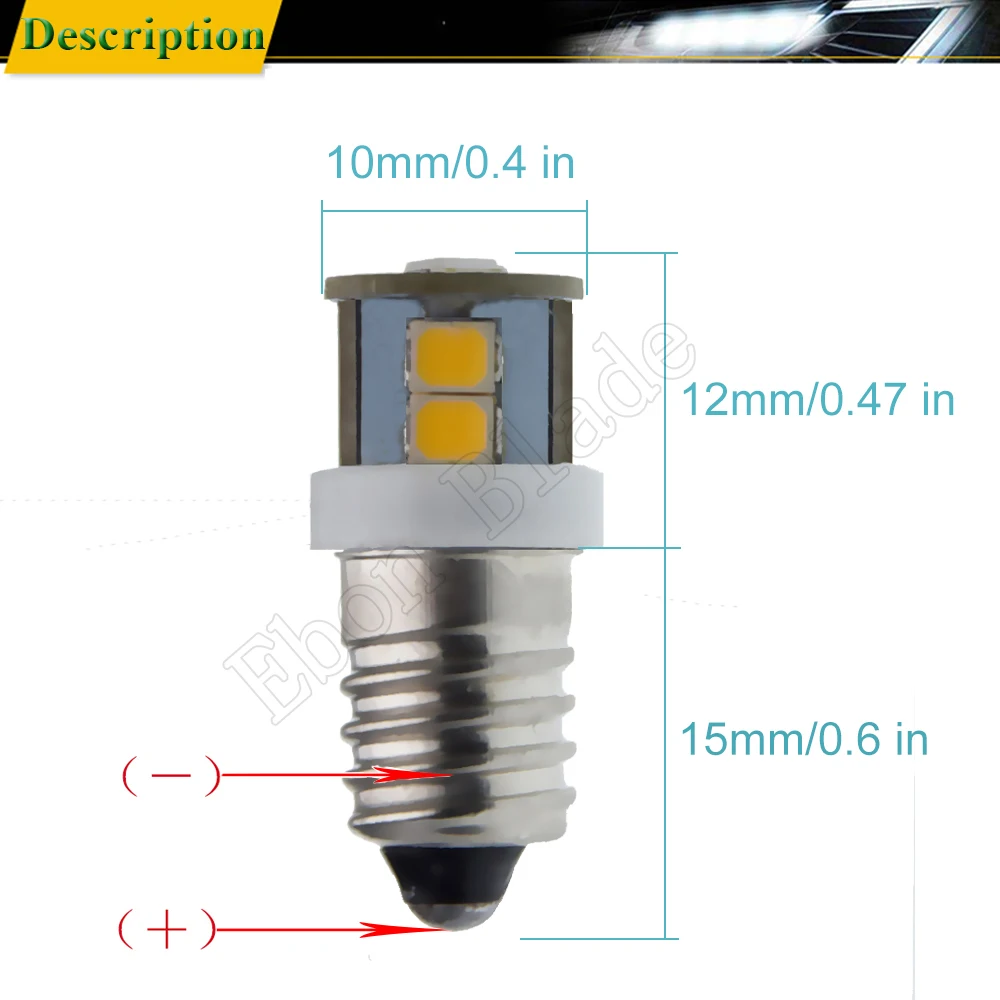 4 шт. E10 7SMD 2835 6 вольт постоянного тока светодиодный лампы теплый белый/белый