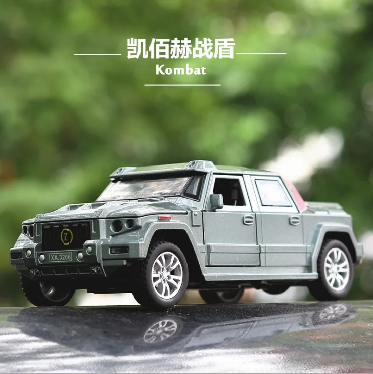 

1: 32 Off Road Alloy Kaibahe War Shield SUV Simulation Car Model Sound and Light Return Boy's Birthday Christmas Gift Silvery