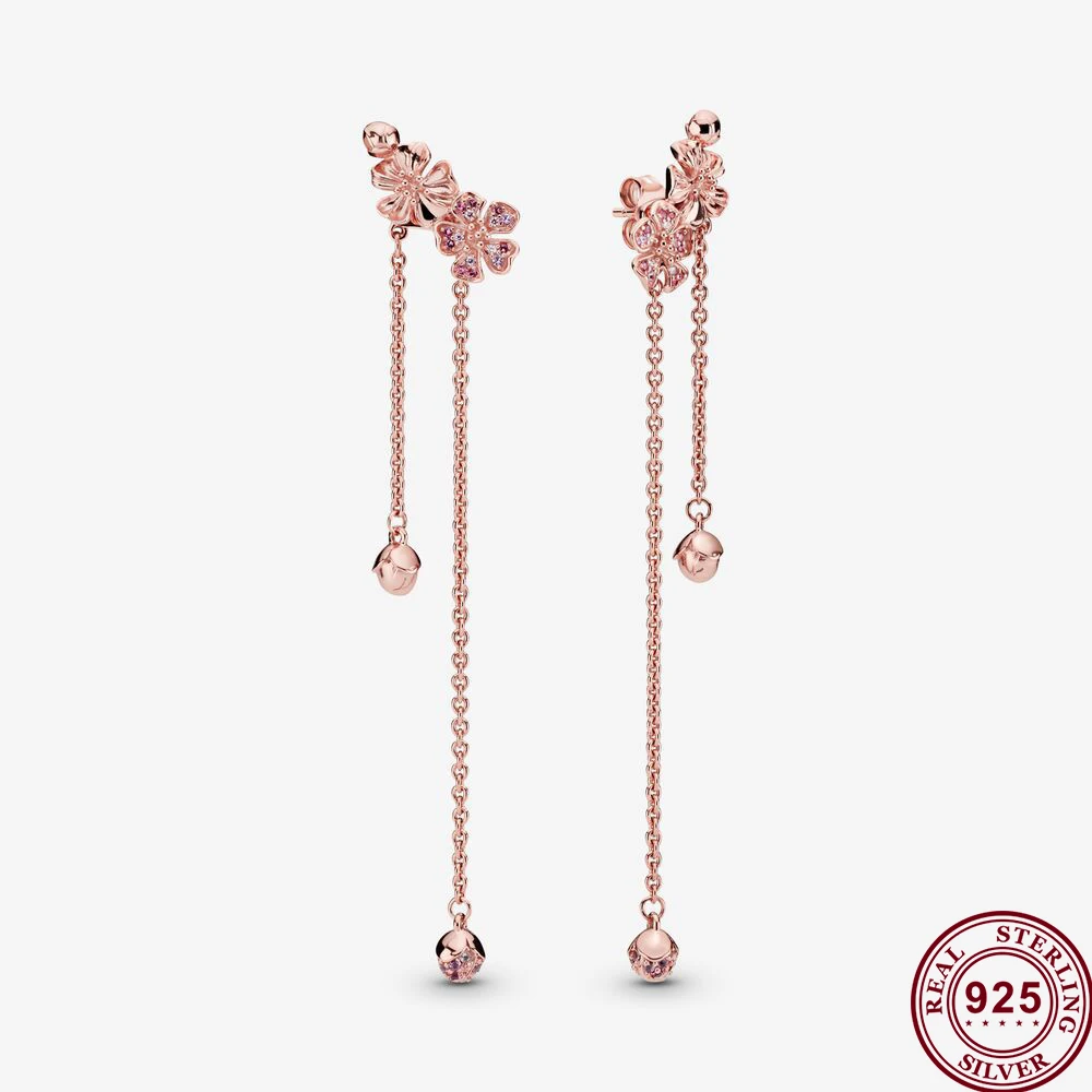 

2020 New 925 серьги Silver Pan Earrings Creative Peach Blossom Pan Earrings For Women Wedding Gift Fashion Jewelry