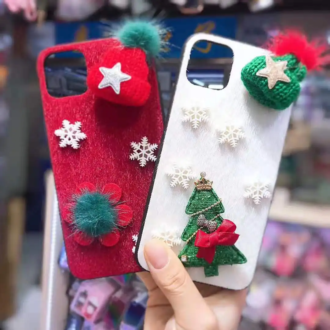 Чехол для телефона на Рождество из плюша с водонепроницаемой застежкой для Samsung Galaxy S8 9 10 Plus Note 8 Pro, защитный чехол из твердого пластика от падений.