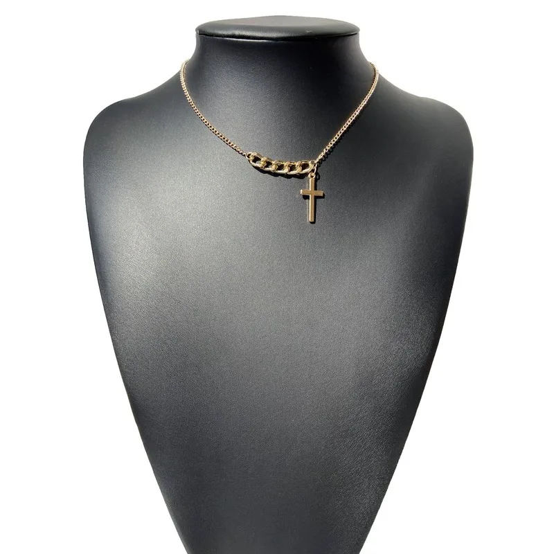 Простое Ожерелье многослойное ожерелье Женская цепочка с крестом женская