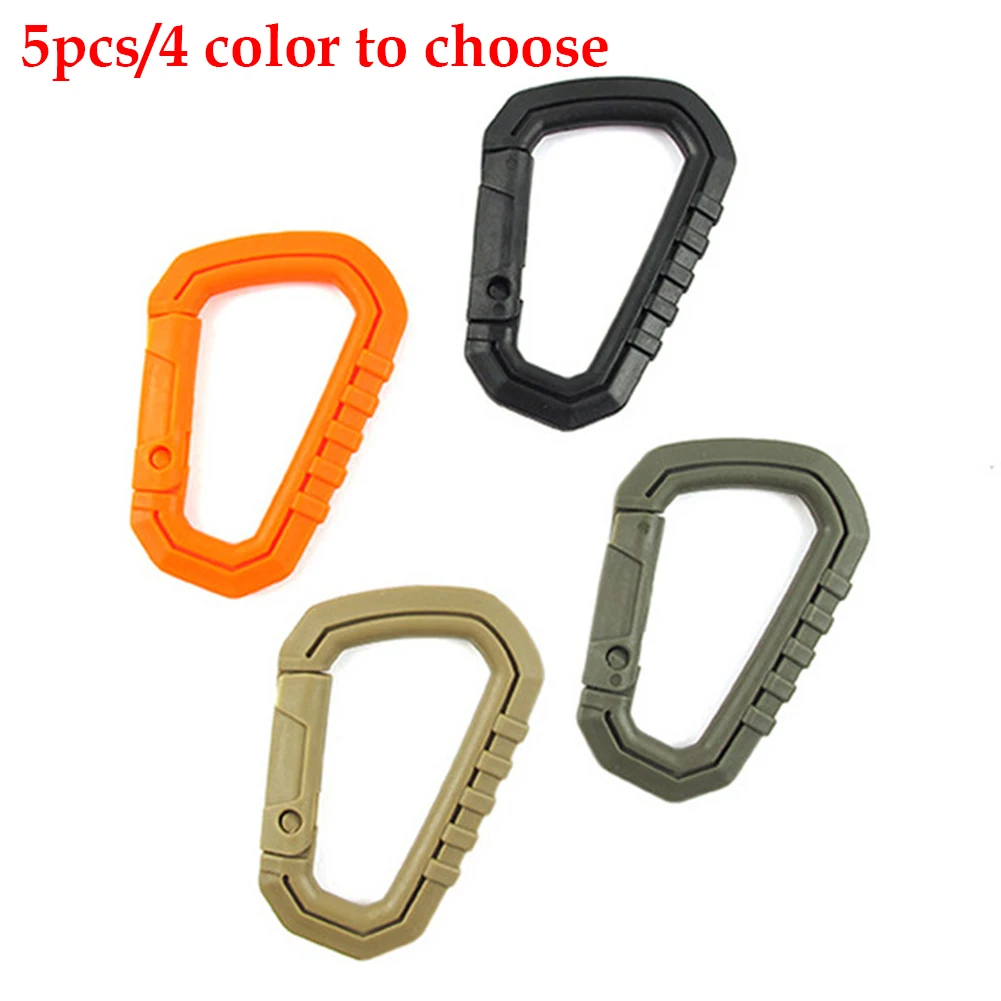 5Pcs Strong Quick Release Traveling Clip D Shape Hanging Mountaineering Buckle Snap Keychain Lightweight Hook Outdoor Carabiner | Спорт и