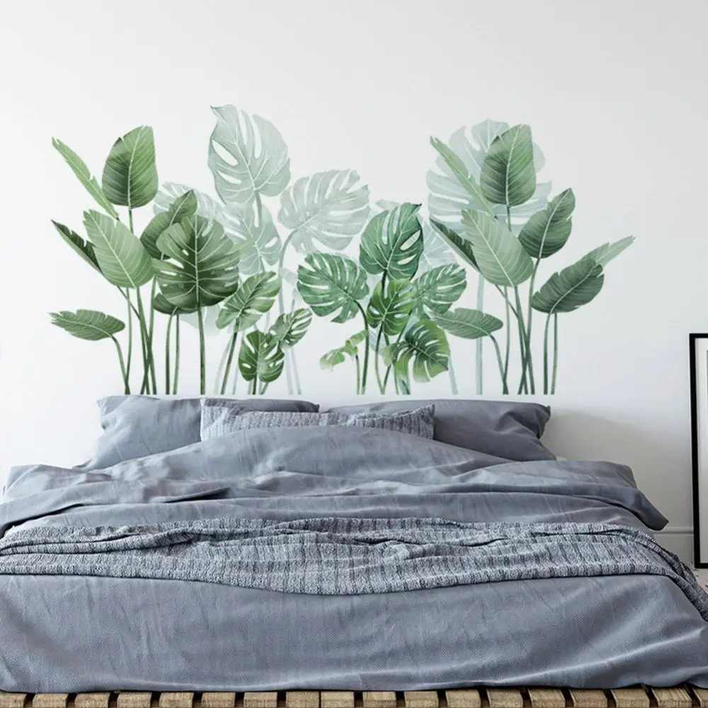 

Monstera Leaves Removable Mural DIY Wall Sticker Living Room Background Decal