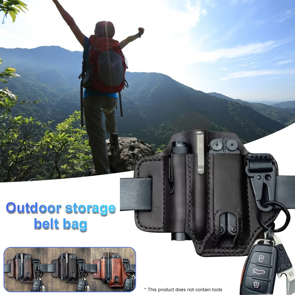 

Men Multitool Sheath EDC Pocket Organizer with Key Holder Belt and Flashlight Sheath Multitool Pouch for Outdoor Camping Hiking