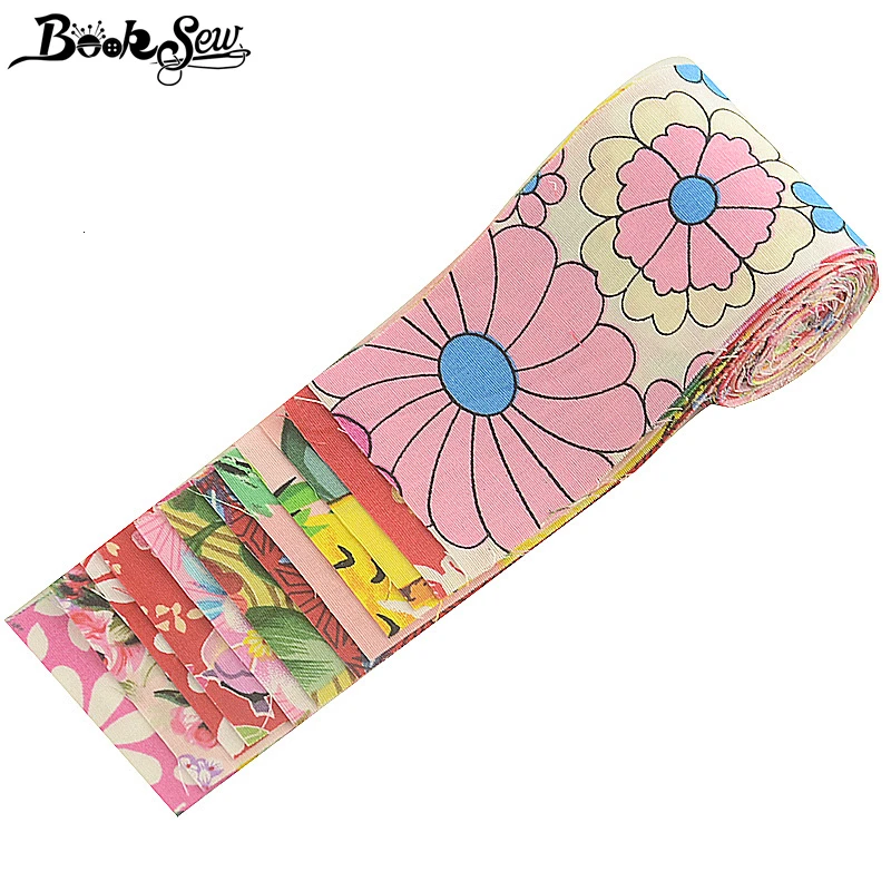 Хлопковый поплин Booksew 12 шт./лот 5x50 см розовые и красные желейные рулоны DIY ремесла