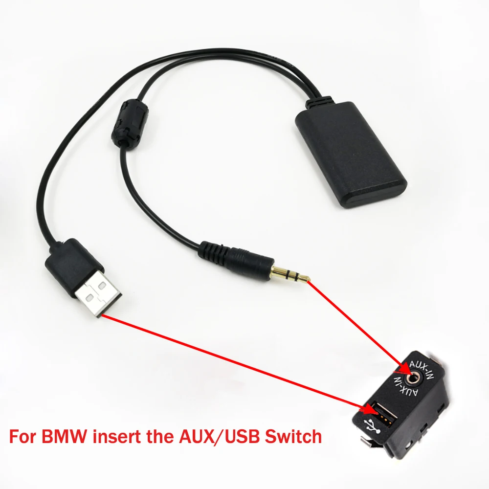 

2020 Universal Car Wireless Bluetooth Receiver USB 3.5MM Aux Media Bluetooth 5.0 Music Player Audio Adapter for BMW