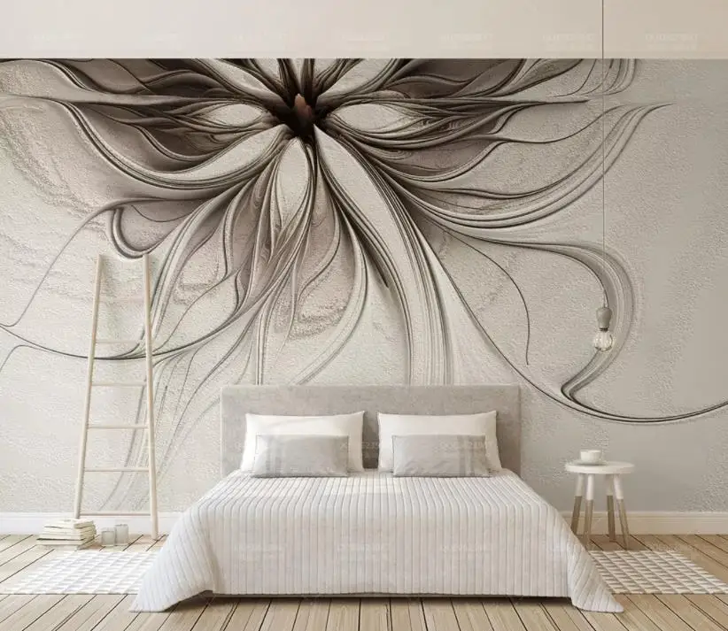 

Custom 3D Photo Wallpaper Abstract Flower Embossed Lines Stereo Modern Background Wall Living Room Bedroom Wallpaper Mural 3D