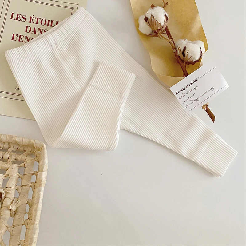 Новинка 2022 Осенние леггинсы для маленьких девочек и мальчиков полосатые одежда