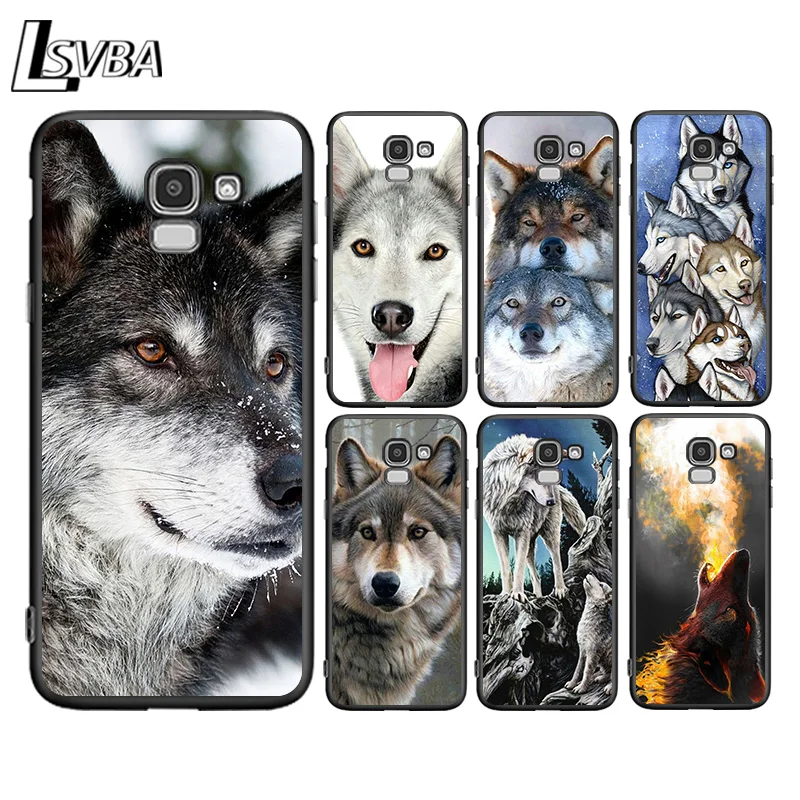 Черный чехол для телефона с изображением Хаски бульдога волка Samsung Galaxy J2 J3 J4 Core J5 J6