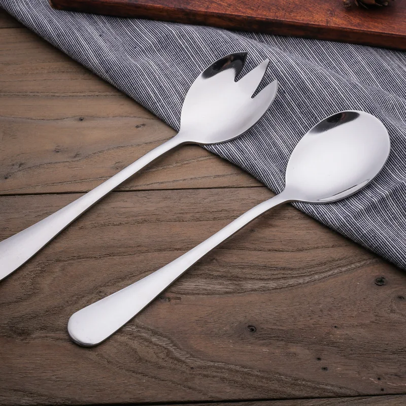 

Stainless Steel Style European Fruit sha la shao Salad Fork Fine Buffing Thick Salad Fork Spoon Hotel Tableware Supplies