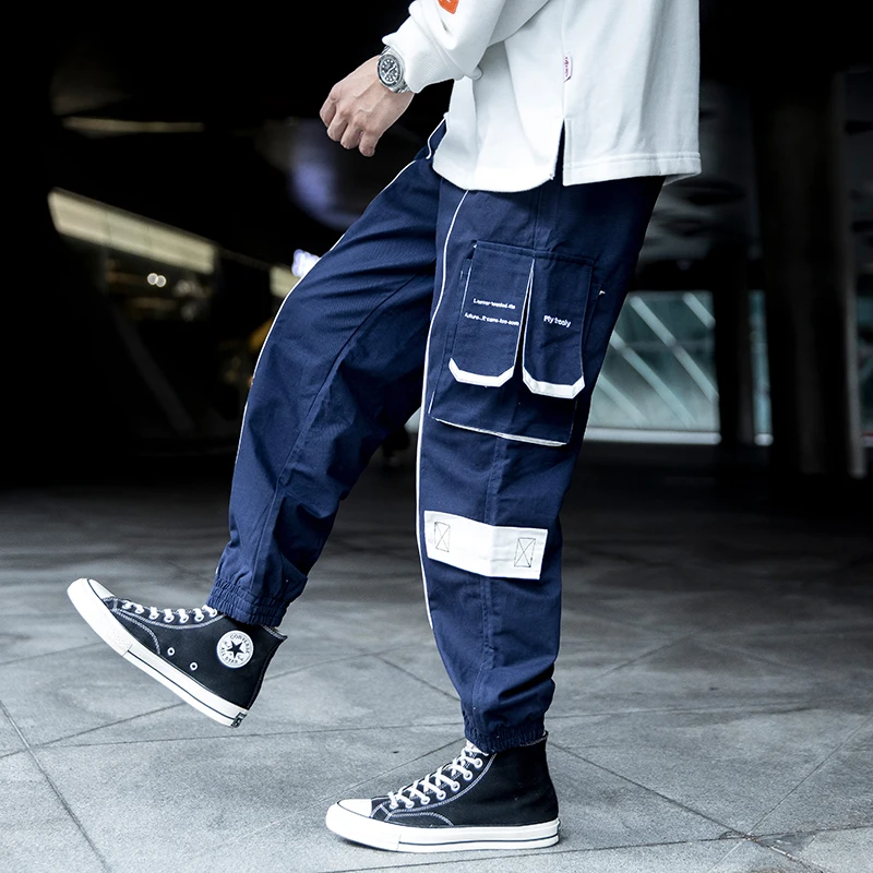 Techwear мужские спортивные брюки карго модные с несколькими карманами Мужская