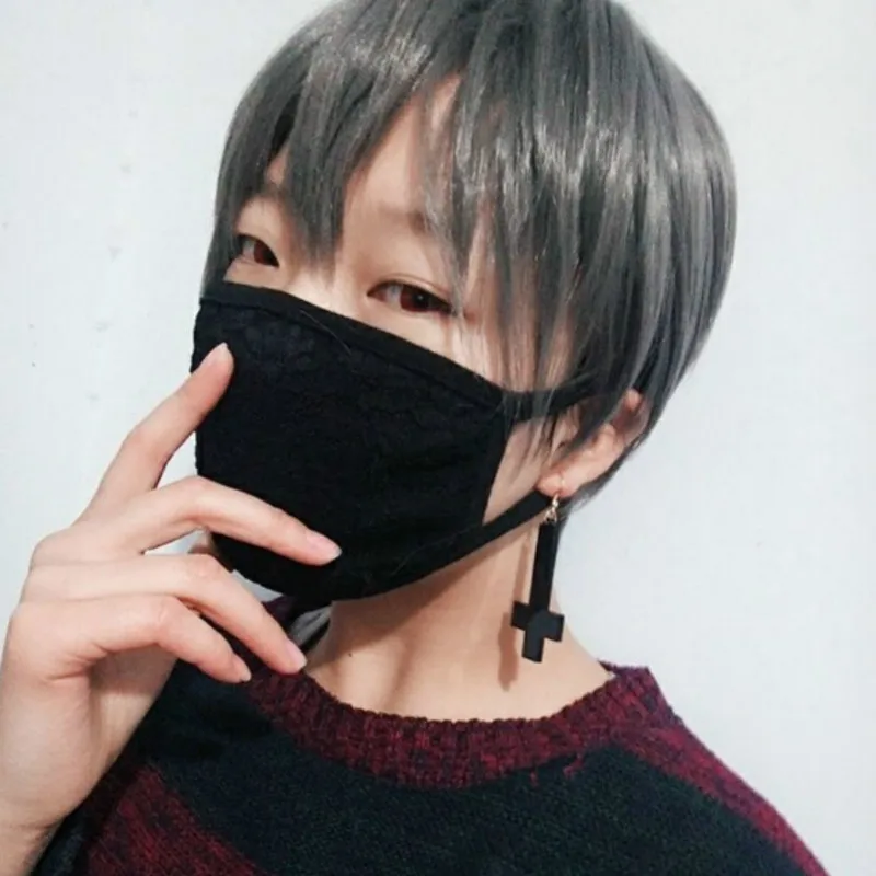 Женские серьги с пятиугольной звездой черные серьги-подвески в стиле рок хип-хоп