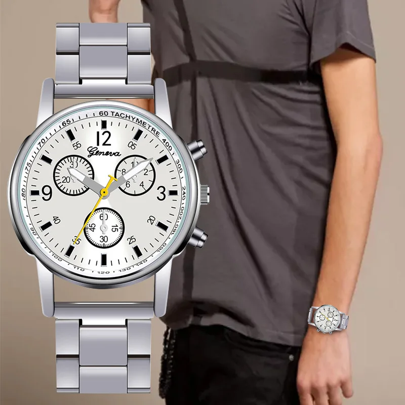 Роскошные мужские деловые часы с датой классические модные ремешком из сплава