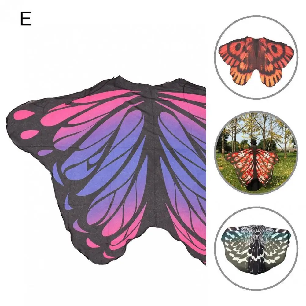 

Celebrating Festival Lightweight Butterfly Wing Cape Cute Novelty Print Scarves for Cosplay