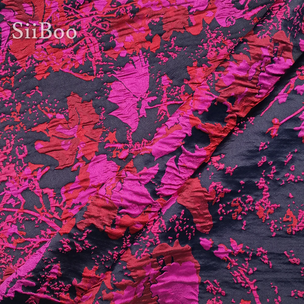 Итальянская современная абстрактная Цветочная печать Стиль 3D парча жаккардовая