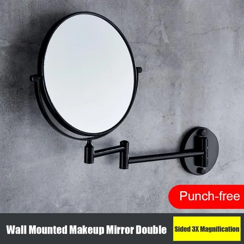 Настенное зеркало для макияжа двухстороннее складное косметическое ванной