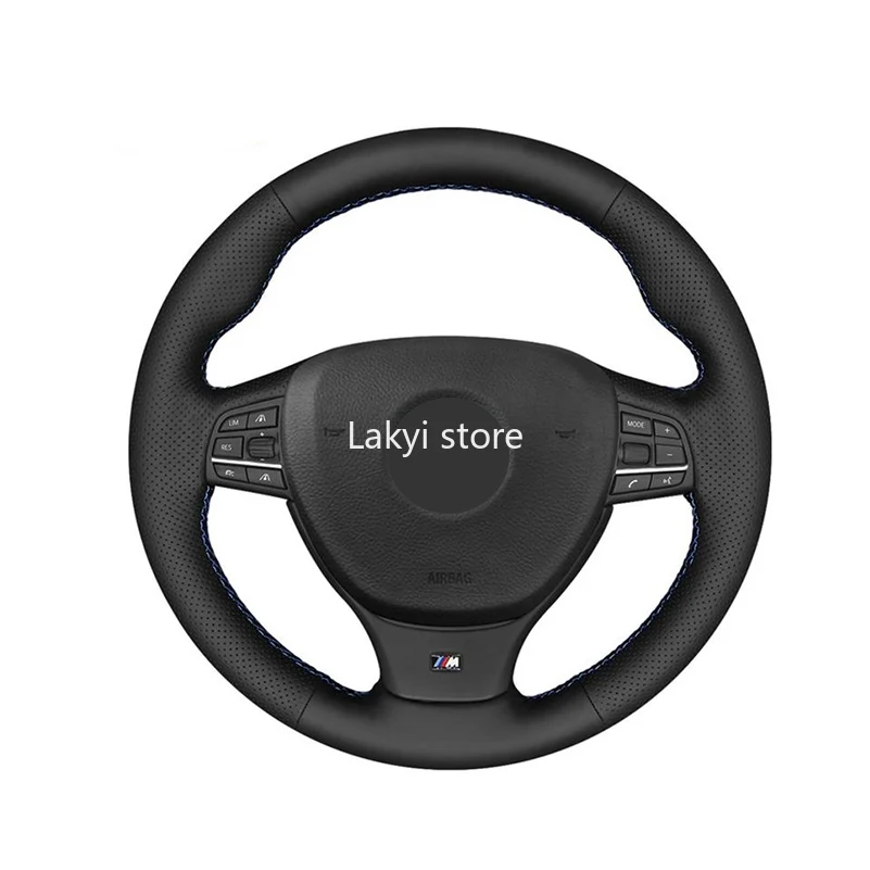

Hand-stitched Faux Leather Car Steering Wheel Cover For BMW F10 F11 (5 Touring) F07 F12 F13 F06 F01 F02 M5 M Sport 15inch 38cm