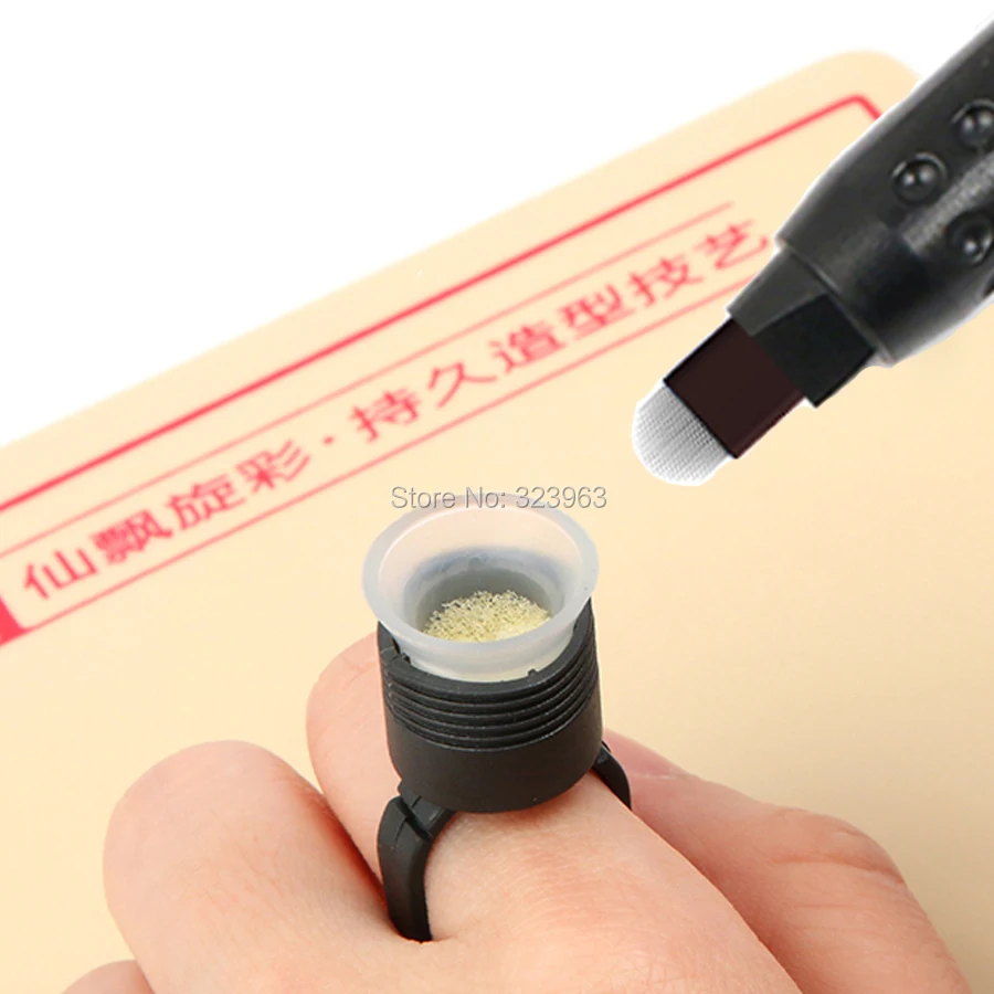 

50pcs Disposable Tattoo Manual Pen with Black Sponge Ring Microblading Pen with Lamina Tebori 18U Eyebrow Pen 18 U