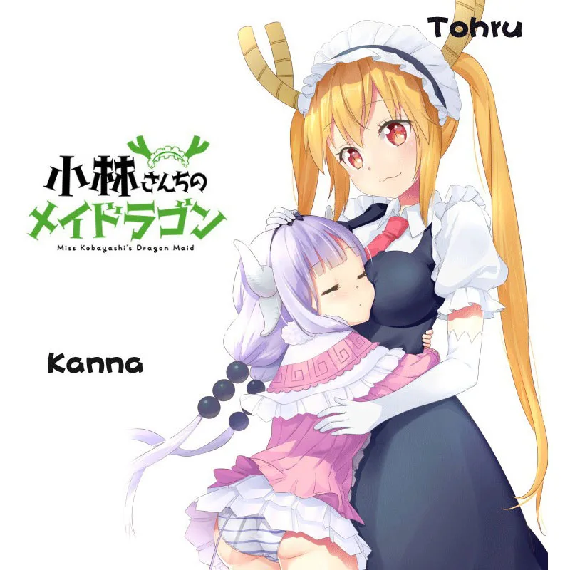 

Tohru Cosplay Costume Women Wig Sets Girls Anime Dress Miss Kobayashi's Dragon Maid Kanna Cosplay Halloween Costumes for Women