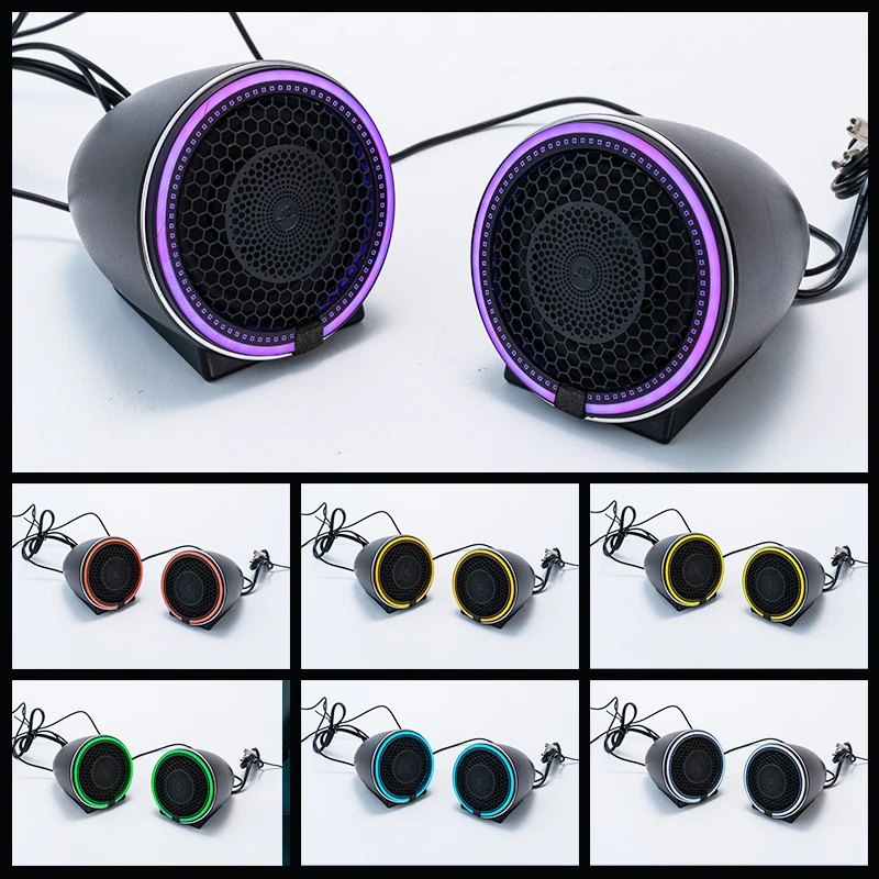 2 шт. автомобильная Колонка среднего диапазона с RGB-подсветильник кой 8 дюйма |